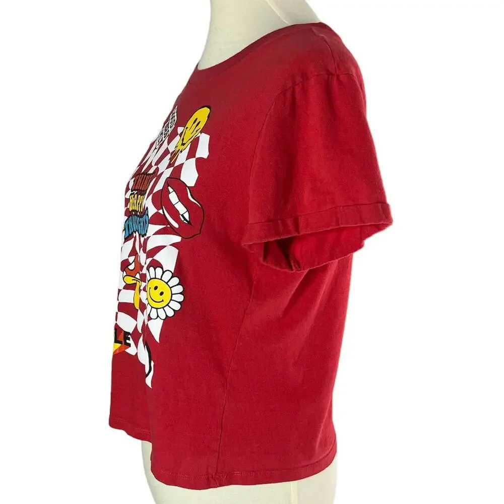 Girl's Good Vibes Only red T-shirt